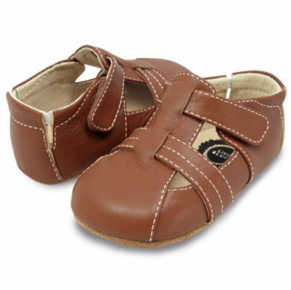 Livie & Luca Captain Soft Baby Shoes Brown Leather Upper Size 0-6 Months